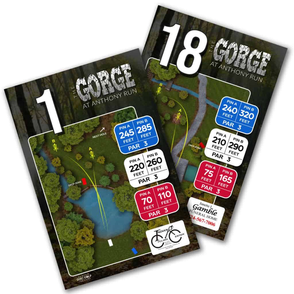 Disc Golf Course Map for The Gorge at Anthony Run.