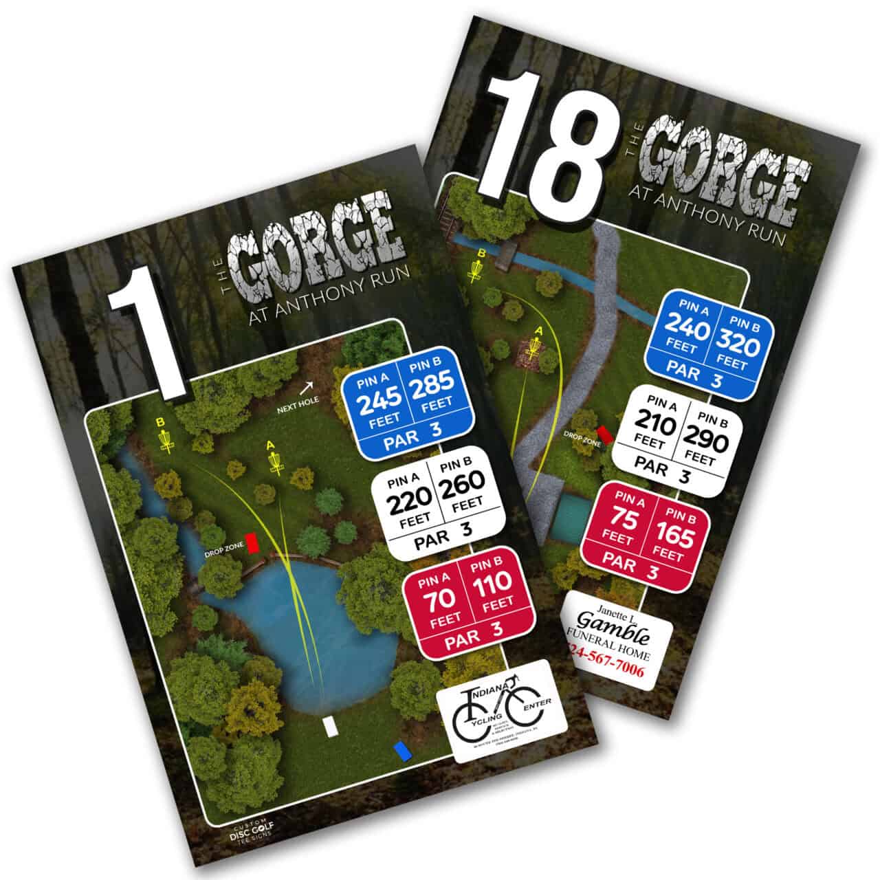 Disc Golf Course Map for The Gorge at Anthony Run.