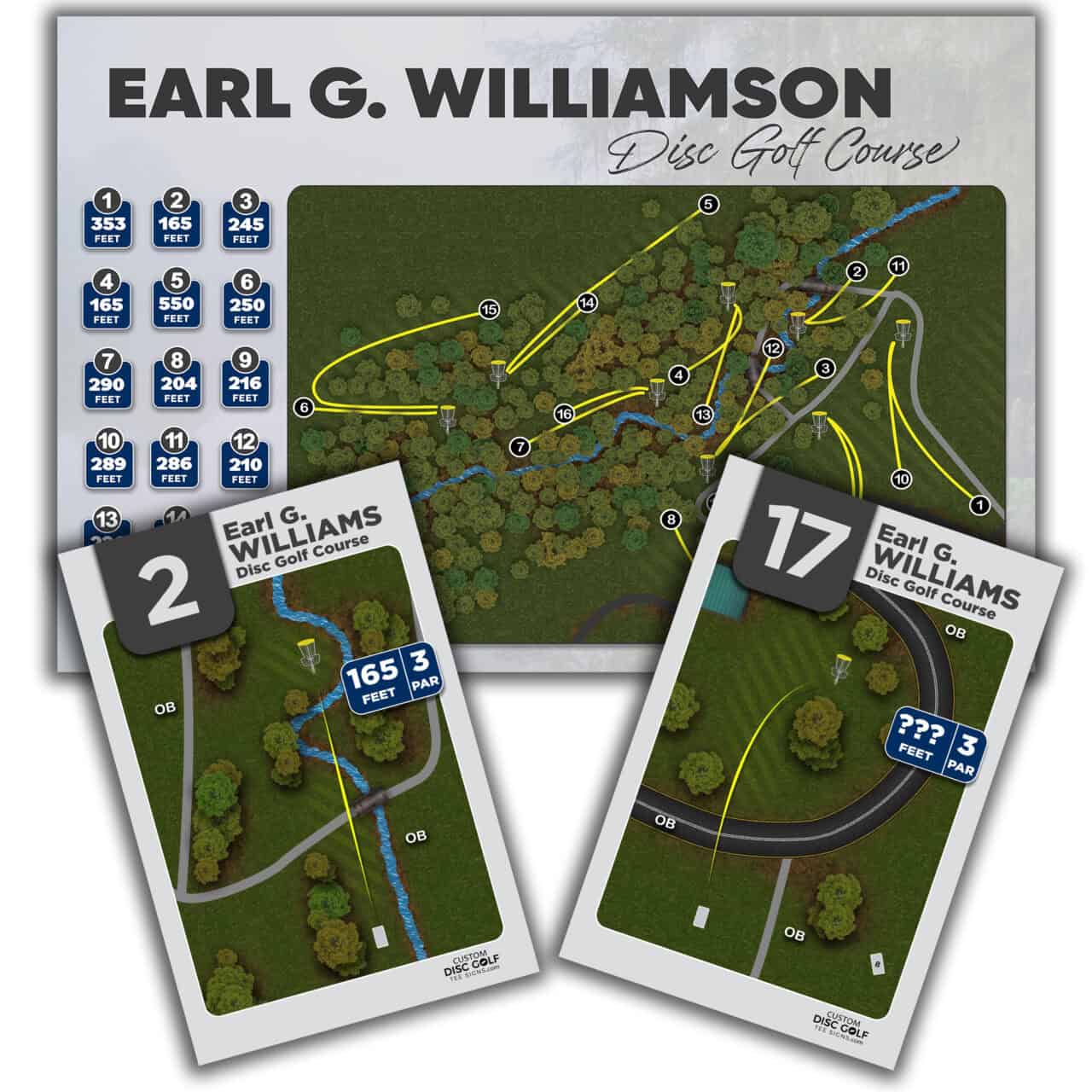 Disc Golf Course Map and Scorecards.
