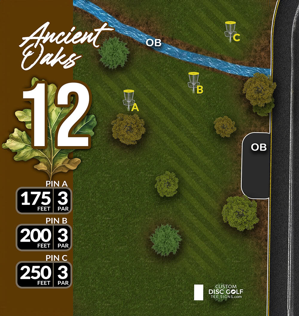 Ancient Oaks tee sign layout