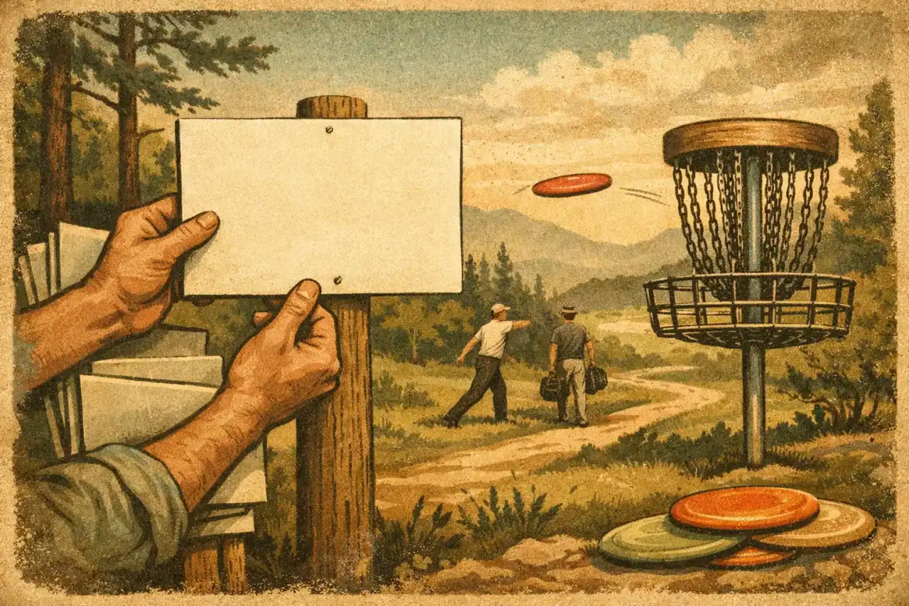 Sponsor Signs for Disc Golf Course Funding